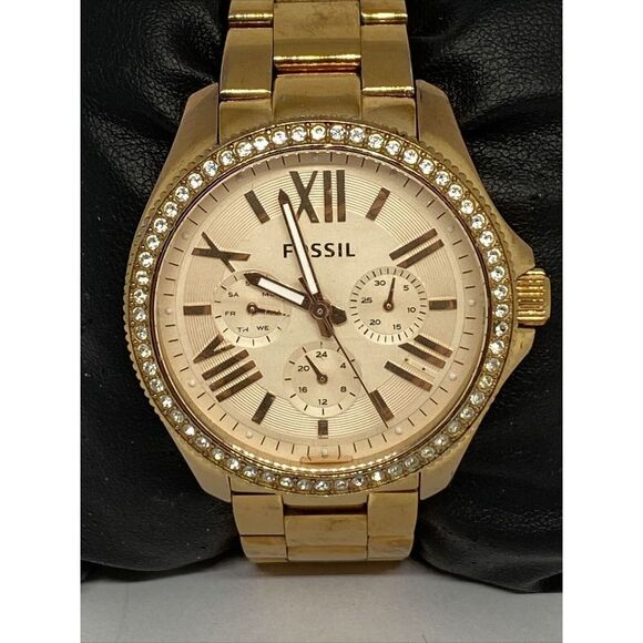 Fossil Cecile AM4628 Women Stainless Steel Rose Analog Dial Quartz Watch BP674 - Picture 2 of 12